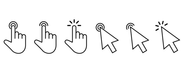 Fototapete - Set of cursors and pointers. Vector illustration.