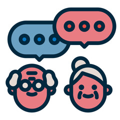 Sticker - chat two tone icon