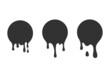 Dripping paint icon set. Current liquid. Current paint, stains. Current inks, black ink. Black dripping slime. Paint drops and blots. Vector illustration.