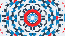 Beautiful Kaleidoscope Motion Background. Animation. Abstract Hypnotic Kaleidoscope Pattern With Flippering Geometric Shapes