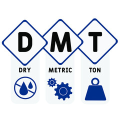 Canvas Print - DMT - Dry Metric Ton acronym. business concept background. vector illustration concept with keywords and icons. lettering illustration with icons for web banner, flyer, landing pag