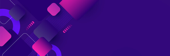 Dark purple and pink abstract banner background