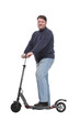 © ASDF - full-length. mature man with an electric scooter.