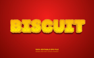 Wall Mural - Biscuit 3D text style effect