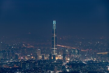 Wall Mural - Cityscape of Seoul city from top of mountain, South Korea