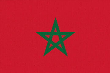 Flag of Morocco. flag on fabric surface. Fabric Texture