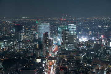 Sticker - The streets of Tokyo Japan at Night