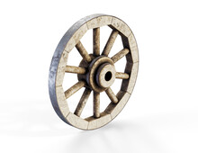 Old Wooden Wheel 3d Render