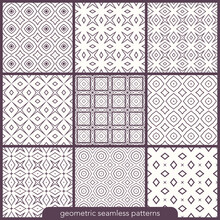 Set Of Seamless Patterns With Kaleidoscope Ornamental Design