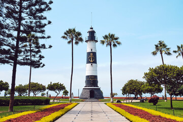 La Marina Lighthouse in Lima, Peru.