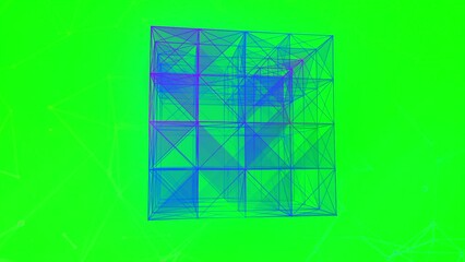 Poster - Light bright background.Motion. A large rectangle made of thin lines in animation shimmers with different shades of colors and the position of the lines changes.