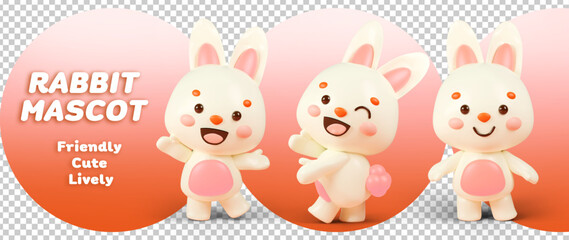 rabbit cute character mascot 3d