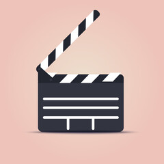 Video movie clapper equipment icon. Vector