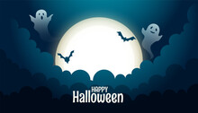 Spooky Ghost Card For Halloween Festival