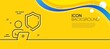 © blankstock - Shield line icon. Abstract yellow background. Privacy secure sign. Safe defense symbol. Minimal shield line icon. Wave banner concept. Vector