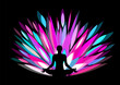 Logo yoga pose lotus. Vector illustration