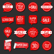 © totallyout - Collection of red badges and labels modern super sale style