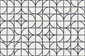 Vintage background with white geometric elements with thin black borders. Abstract vector retro illustration easy to edit and customize. Eps10