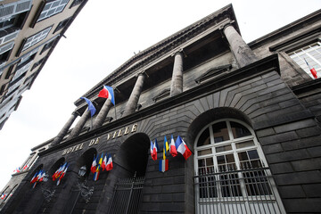 Wall Mural - The town hall, exterior view, city of Clermont Ferrand, Puy de Dome department, France