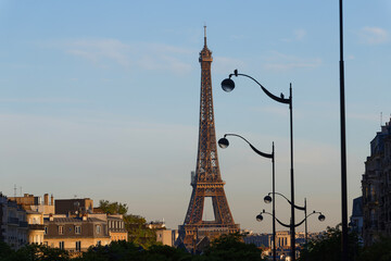 Poster - The Eiffel tower is the most popular travel place and global cultural icon of the France and the world.