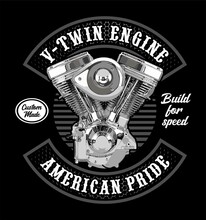 V-twin Engine Evolution Vector Template