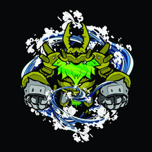Kaiju Is Mean Monster Illustration For Sticker Mascot For Kaijune Event