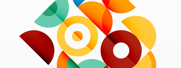 Colorful circle abstract background. Minimal geometric template for wallpaper, banner, presentation