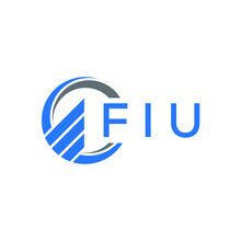 FIU Flat Accounting Logo Design On White  Background. FIU Creative Initials Growth Graph Letter Logo Concept. FIU Business Finance Logo Design.