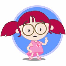 Vector Mascot Illustration A Cute Little Girl With Peace Sigh