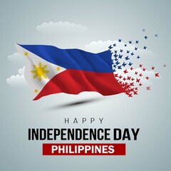 Wall Mural - happy independence day Philippines greetings. vector illustration design.