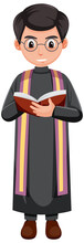 Priest Cartoon Character Isolated