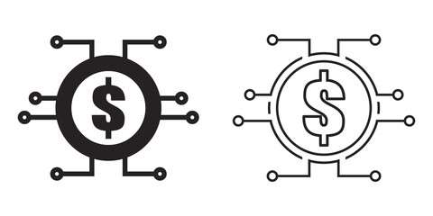 Fintech icon vector stock for graphic design, logo, web site, social media, mobile app, ui illustration. 