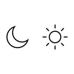 Poster - Sun and moon line icon