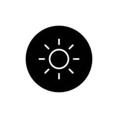 Sticker - Sun line icon in black round