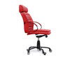 © viklyaha - Red leather office chair isolated on white background. Executive Stylish workplace. 3D illustration