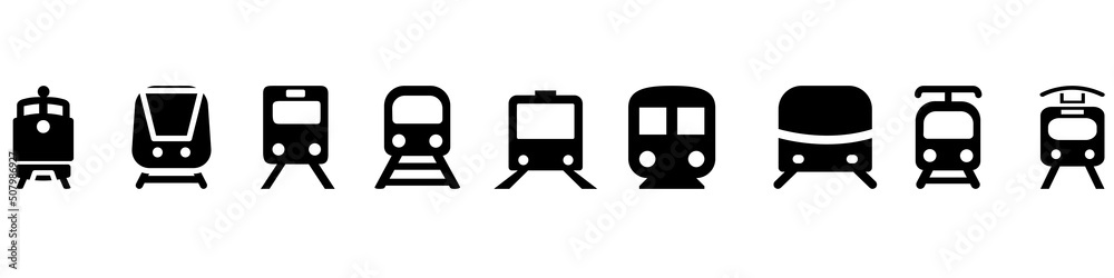 Train vector icon set. railway illustration sign collection. Tram ...