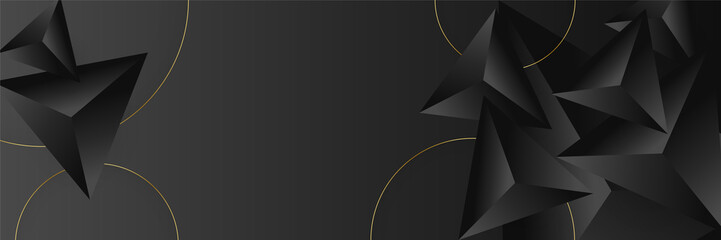 Black and gold abstract banner background