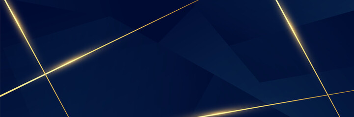 Blue and gold abstract banner background