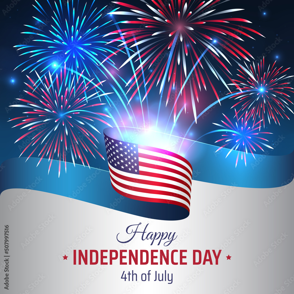 4th of july happy independence day usa, template. American flag on ...
