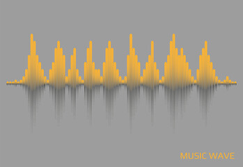 Poster - Colorful pulse music player equalizer. Vector soung wave background. Audio electronic element