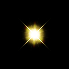 Wall Mural - gold warm color bright lens flare flashes leak for transitions on transparent background