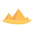 Travel pyramid icon cartoon vector. Cairo sand. Giza sphinx