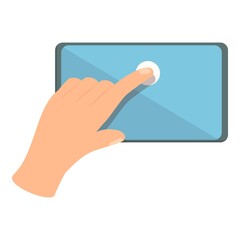 Poster - Smartphone touch icon cartoon vector. Phone screen. Hand mobile