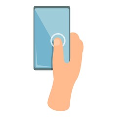 Poster - Hand touchscreen icon cartoon vector. Phone screen. Mobile cell