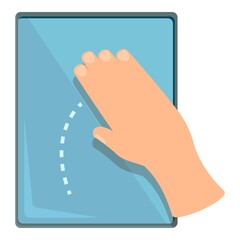 Poster - Touch tablet move icon cartoon vector. Screen hand. Mobile app