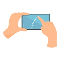 Poster - Finger touch move icon cartoon vector. Phone screen. Mobile app