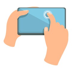 Poster - Touch screen icon cartoon vector. Call mobile. Phone smartphone