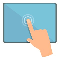 Poster - Mobile tablet touch icon cartoon vector. App finger. Call hold