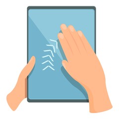 Poster - Palm touch move icon cartoon vector. Phone screen. App cell