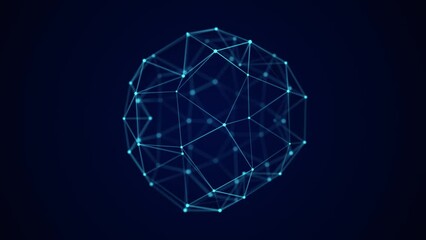 Aufkleber - futuristic digital shape from dots and lines. network connection structure. big data visualization. 